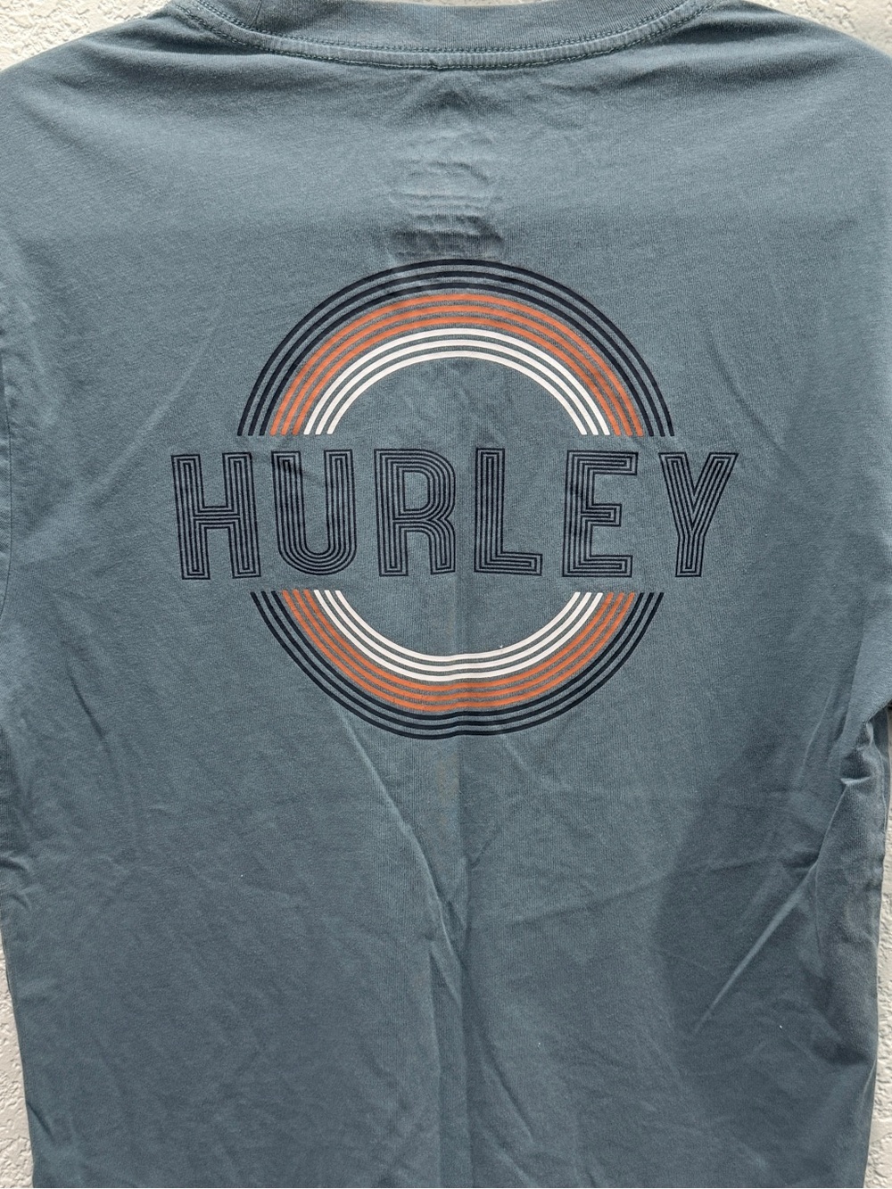 🎁Hurley Slate Blue Short Sleeve Tee with Retro Ring Logo